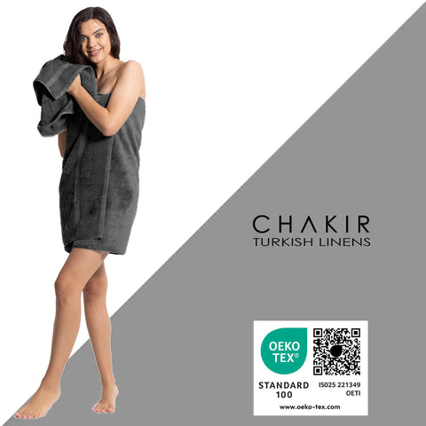 Chakir Turkish Linens drying on rod in bathroom demonstrating quick airflow and neat look