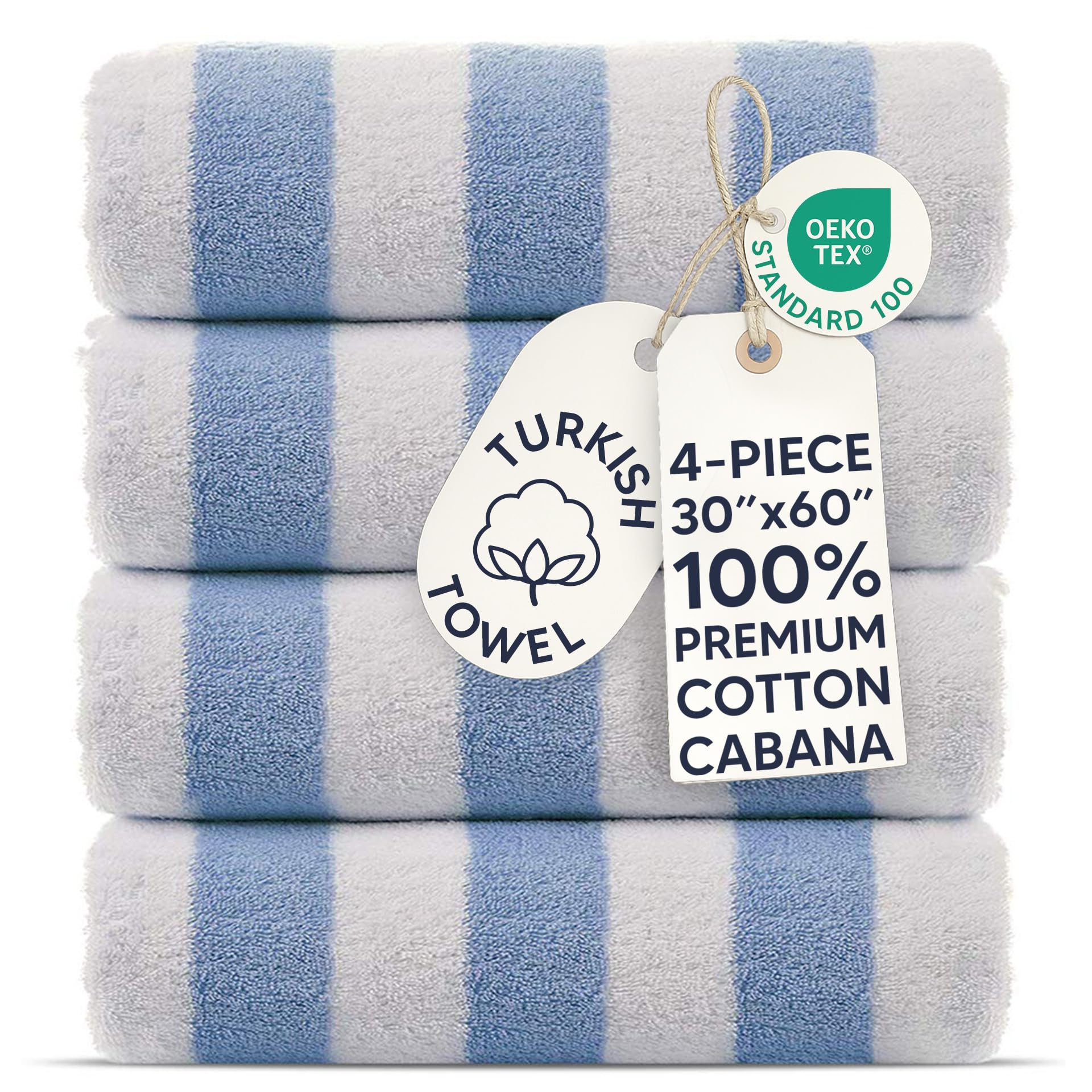 Chakir Turkish Linens folded towel pack showing neat stripes and compact portability