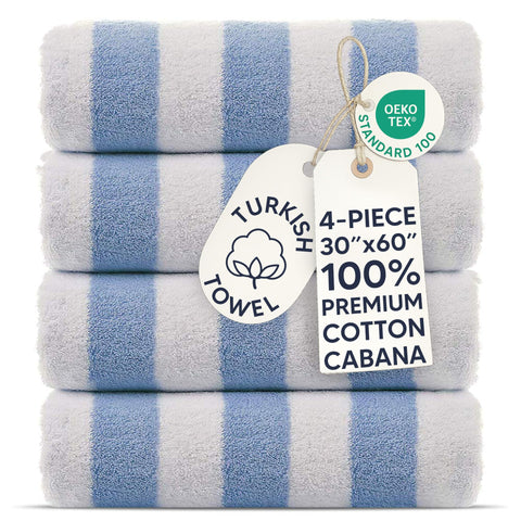 Chakir Turkish Linens folded towel pack showing neat stripes and compact portability