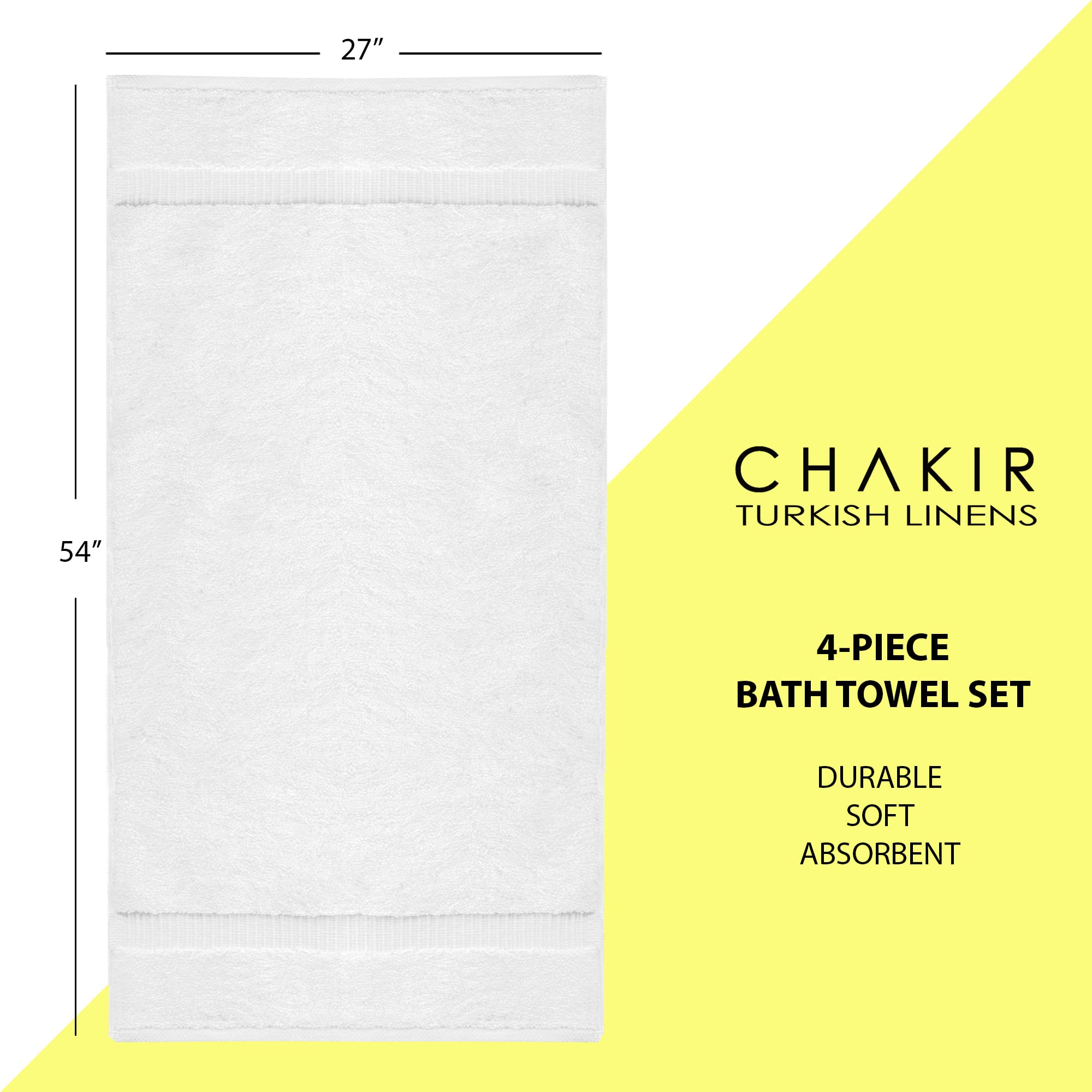 Chakir Turkish Linens four towels stacked to show set count and tidy storage benefit