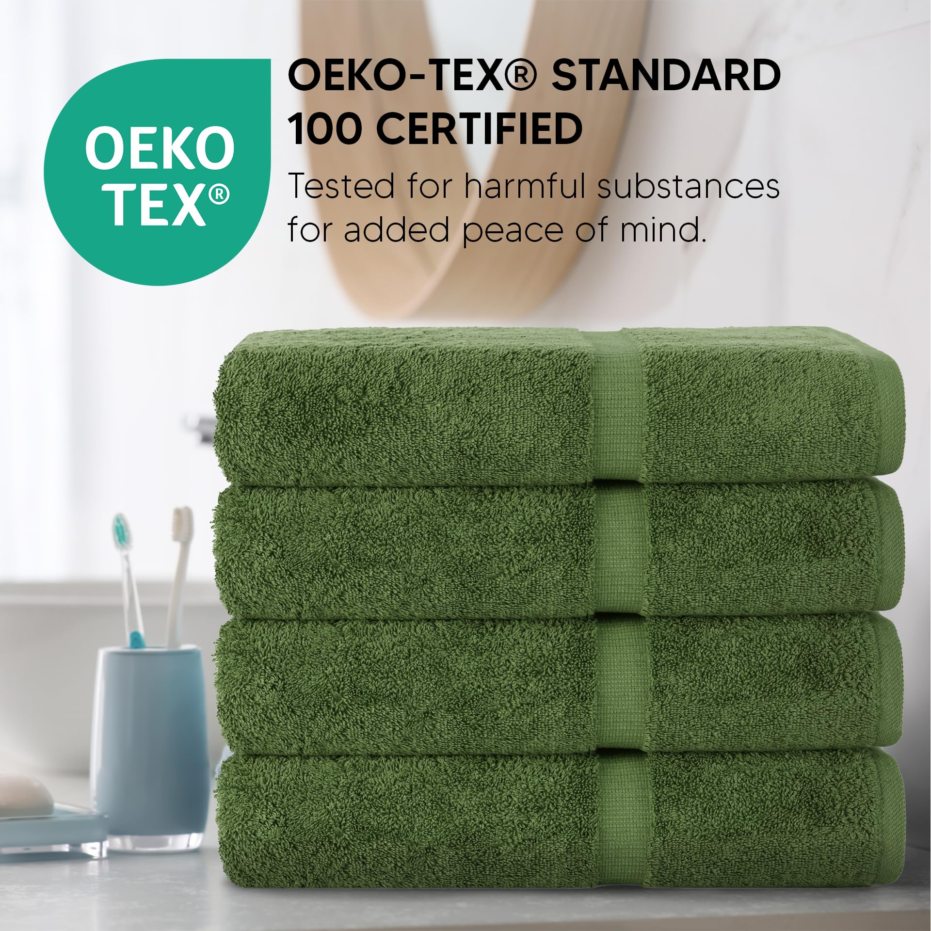 Chakir Turkish Linens towel styled in a bathroom showing spa-like comfort and neat presentation