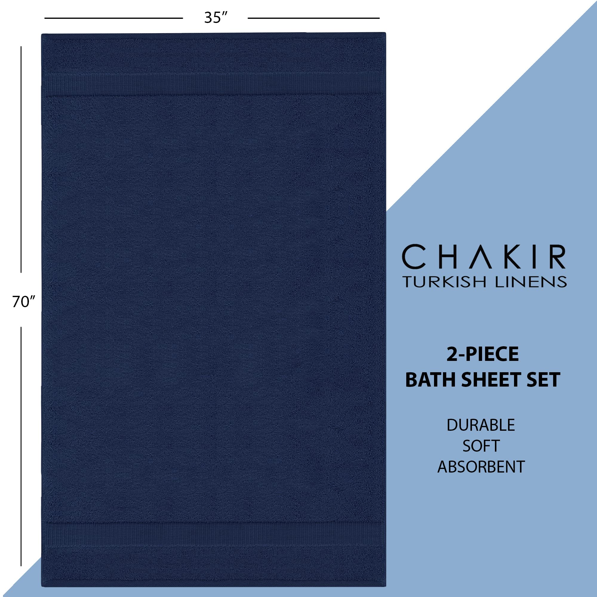 Chakir Turkish Linens label and double-stitched hem displaying durable finish