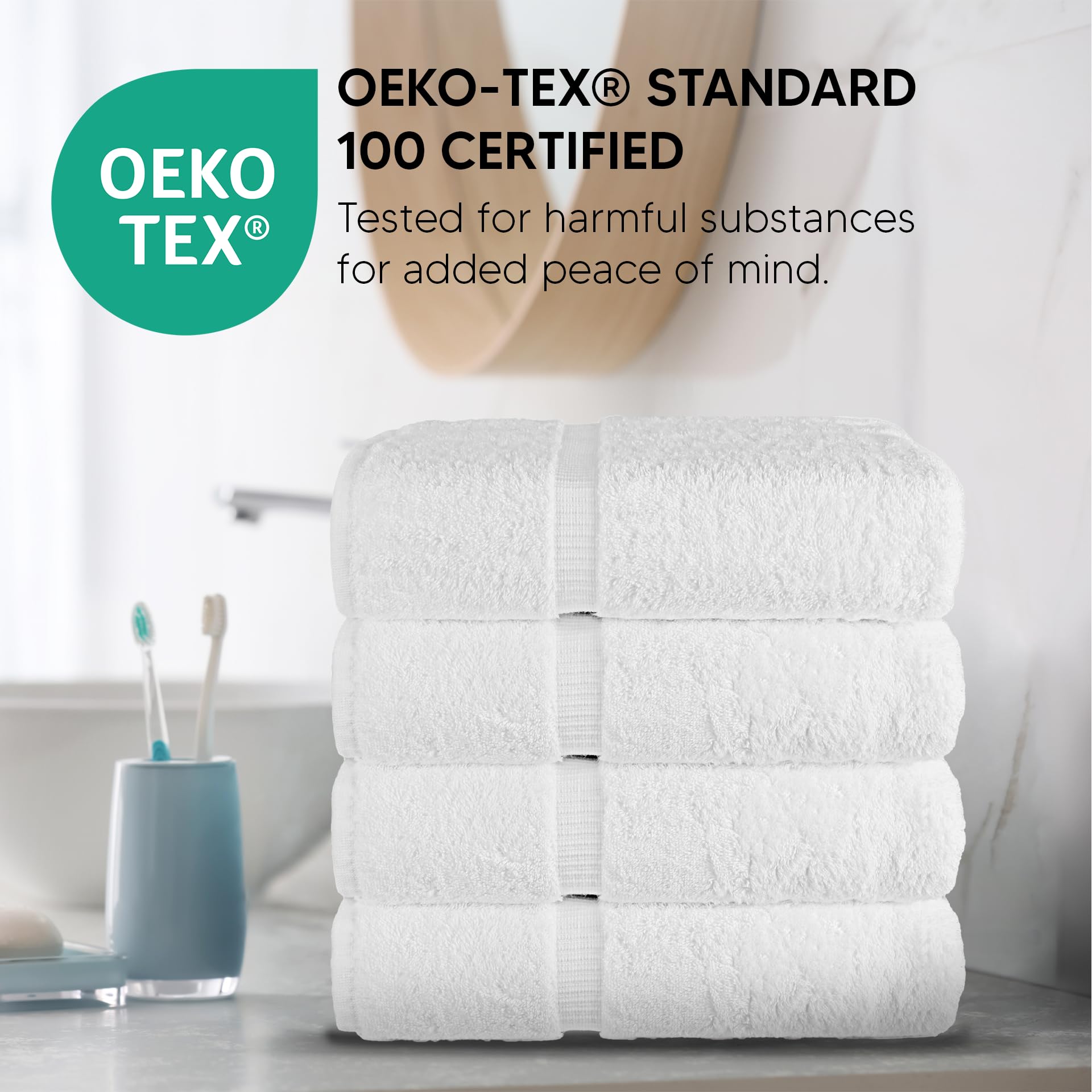 Chakir Turkish Linens product label with OEKO-TEX and Turkiye origin for safety