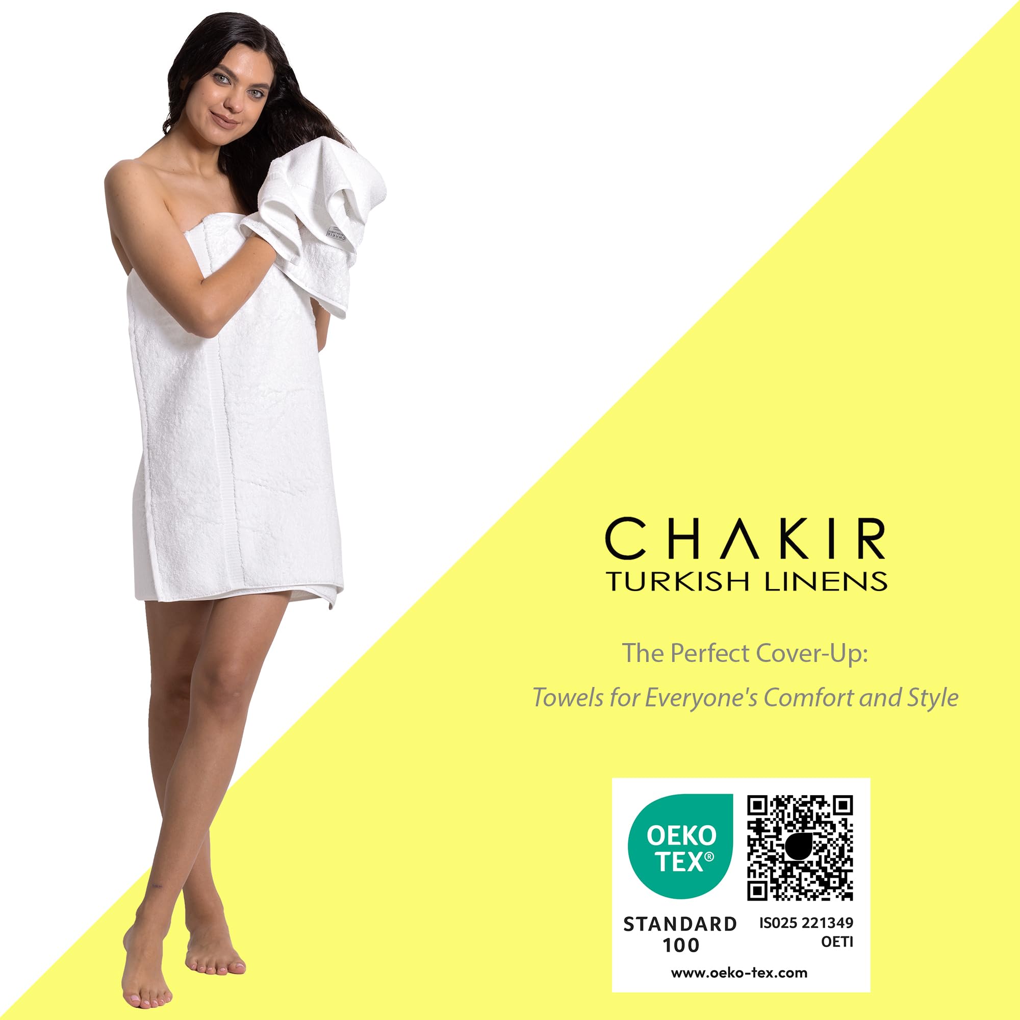 Chakir Turkish Linens label showing OEKO-TEX certification for safer family use
