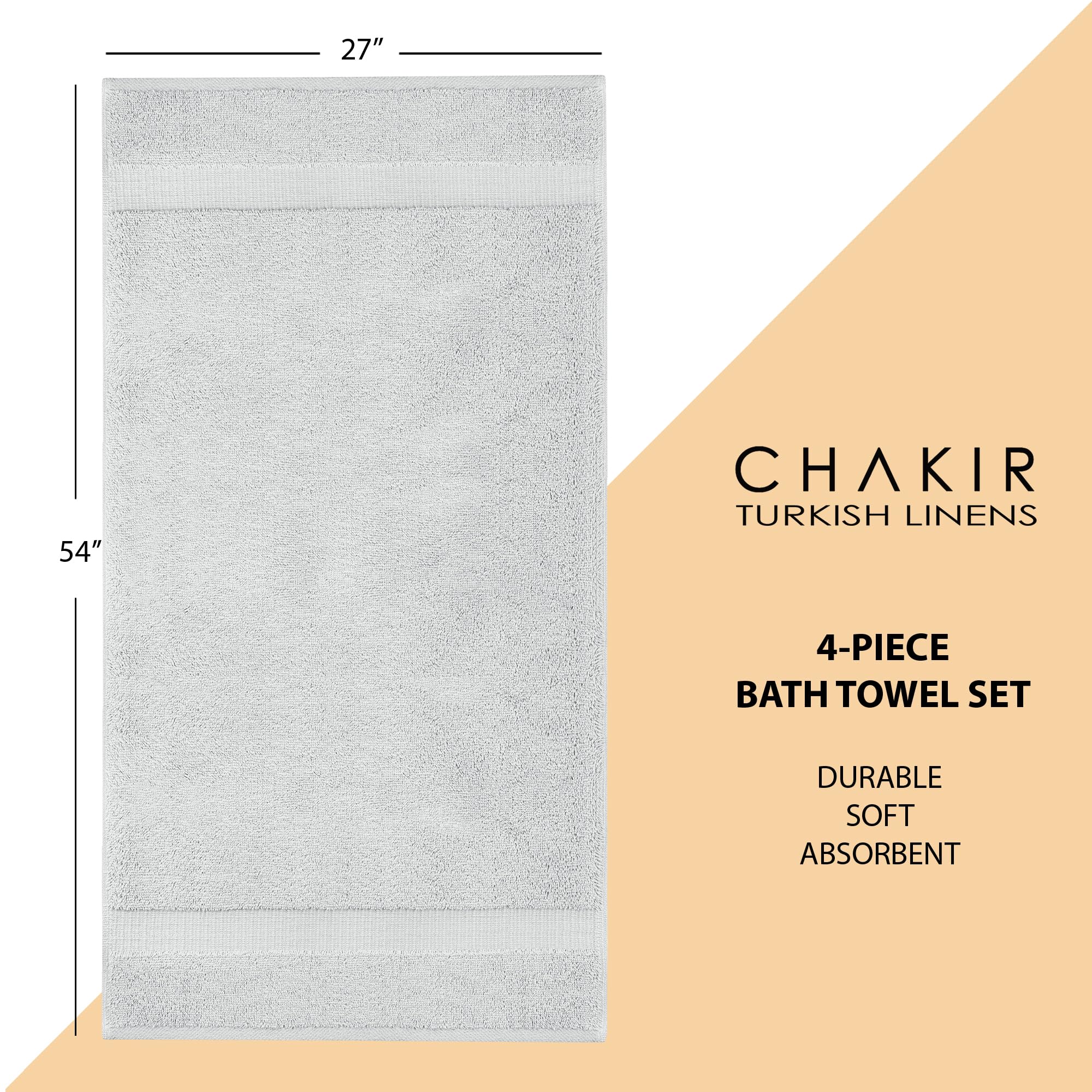 Chakir Turkish Linens towel laid on bathmat to show 27 x 54 inch size and full coverage