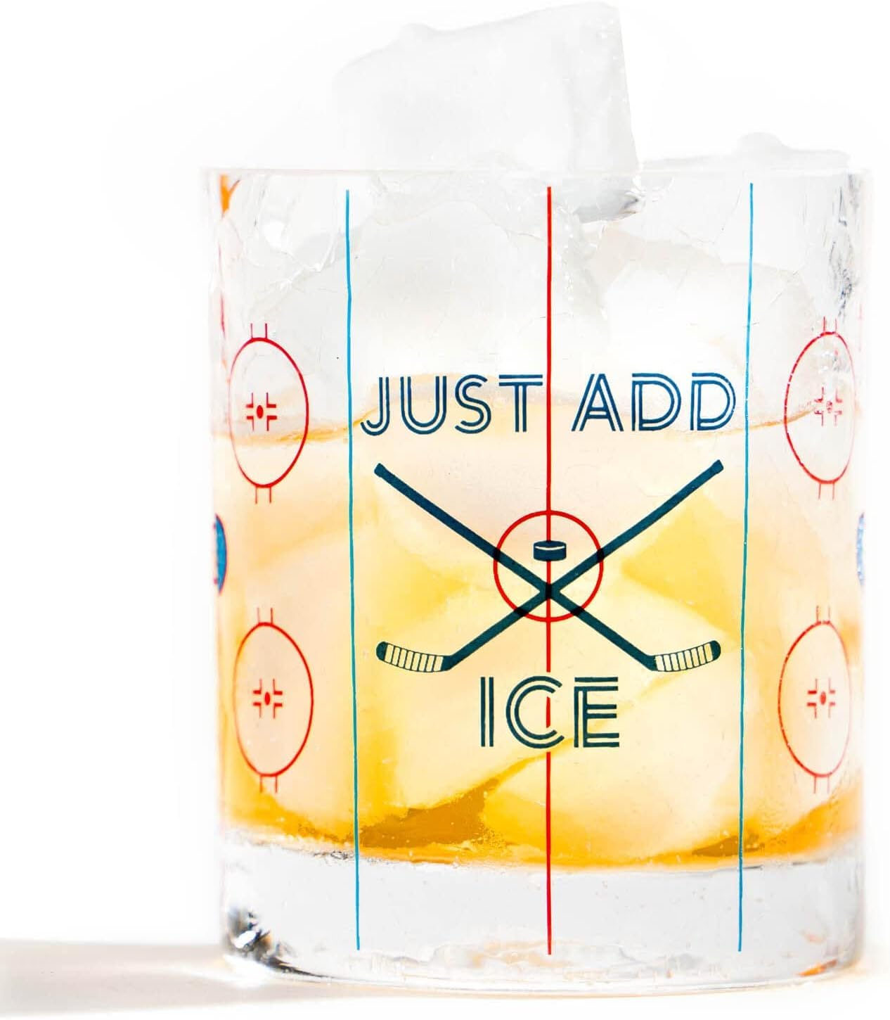 ChalkTalkSPORTS front view glass showing hockey rink graphic and bold design for fan appeal