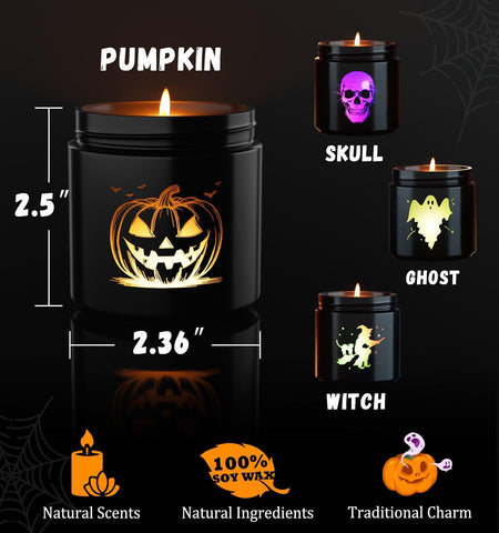 CHAMBERY candle lit on a dining table centerpiece, adds safe spooky atmosphere benefit