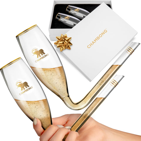 Chambong front packaging showing two shooters and luxury presentation benefit