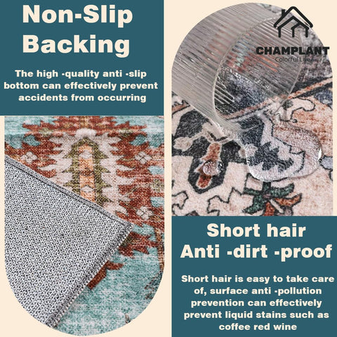 CHAMPLANT rug beside sofa to show 8x10 size and how it anchors furniture