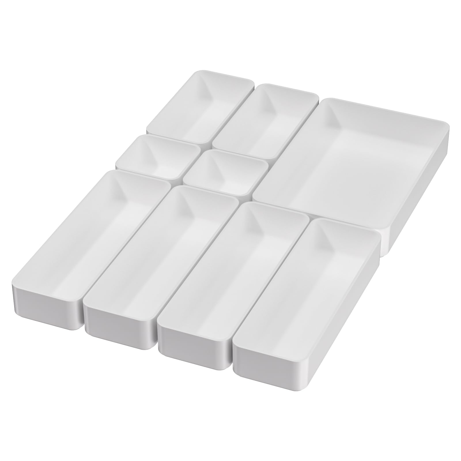 CHANCETSUI front view of white organizer set showing neat storage benefit