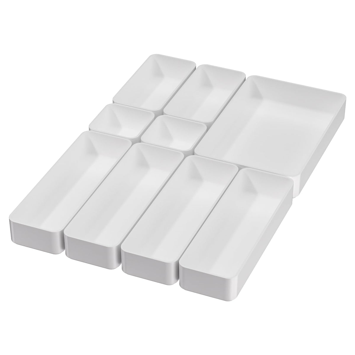 CHANCETSUI front view of white organizer set showing neat storage benefit