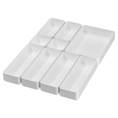 CHANCETSUI front view of white organizer set showing neat storage benefit