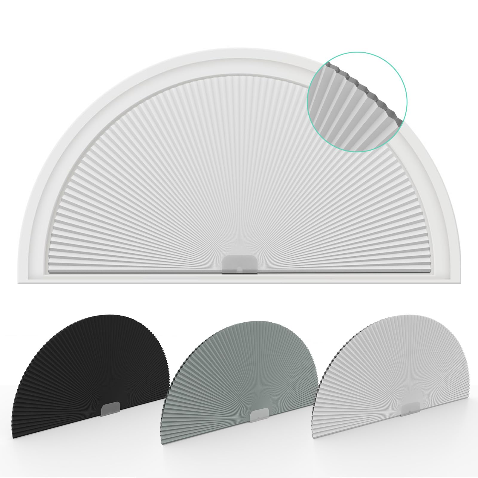 Changshade front packaging showing half-moon blackout shade and installation kit benefits