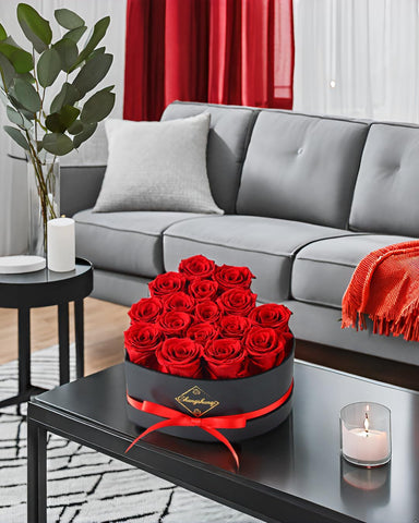 Changshunqi displayed on mantel illustrating preserved roses adding lasting charm