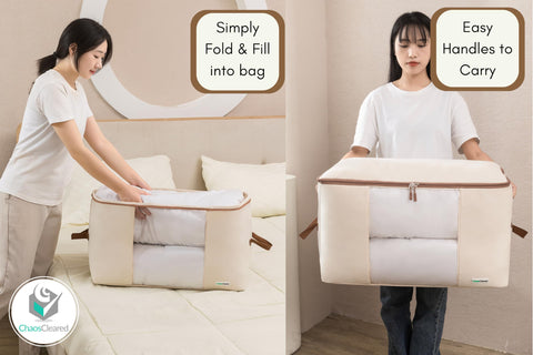 Chaos Cleared close-up of heavy-duty zipper and pull for secure, easy access benefit