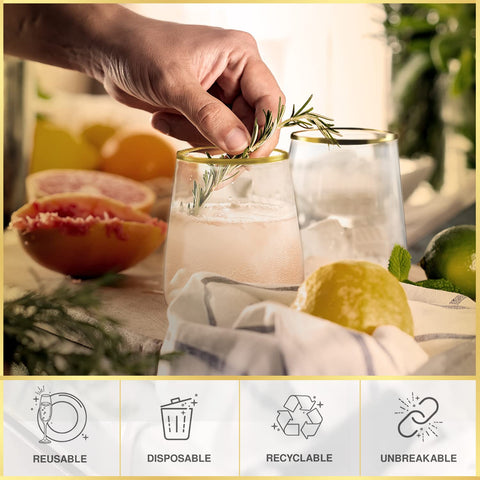 CHATEAU FINE TABLEWARE held in hand to show 12 oz scale and lightweight durability