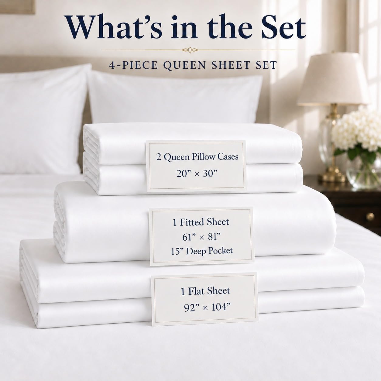 CHATEAU HOME COLLECTION fitted sheet deep pocket fitting snugly on a thick mattress