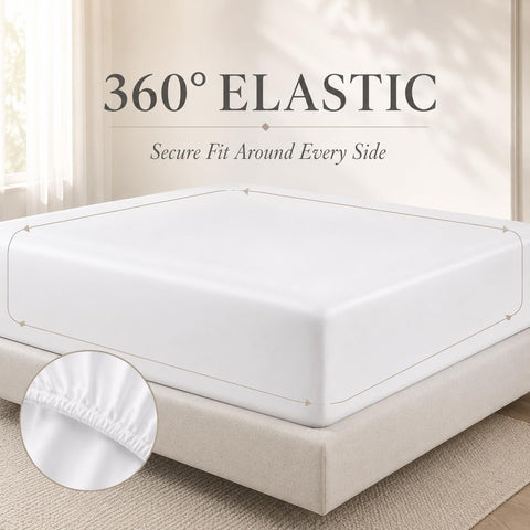CHATEAU HOME COLLECTION flat sheet spread out with measurements for accurate sizing