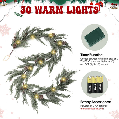 CHEAWRTZ garland draped on staircase offering festive railing accent