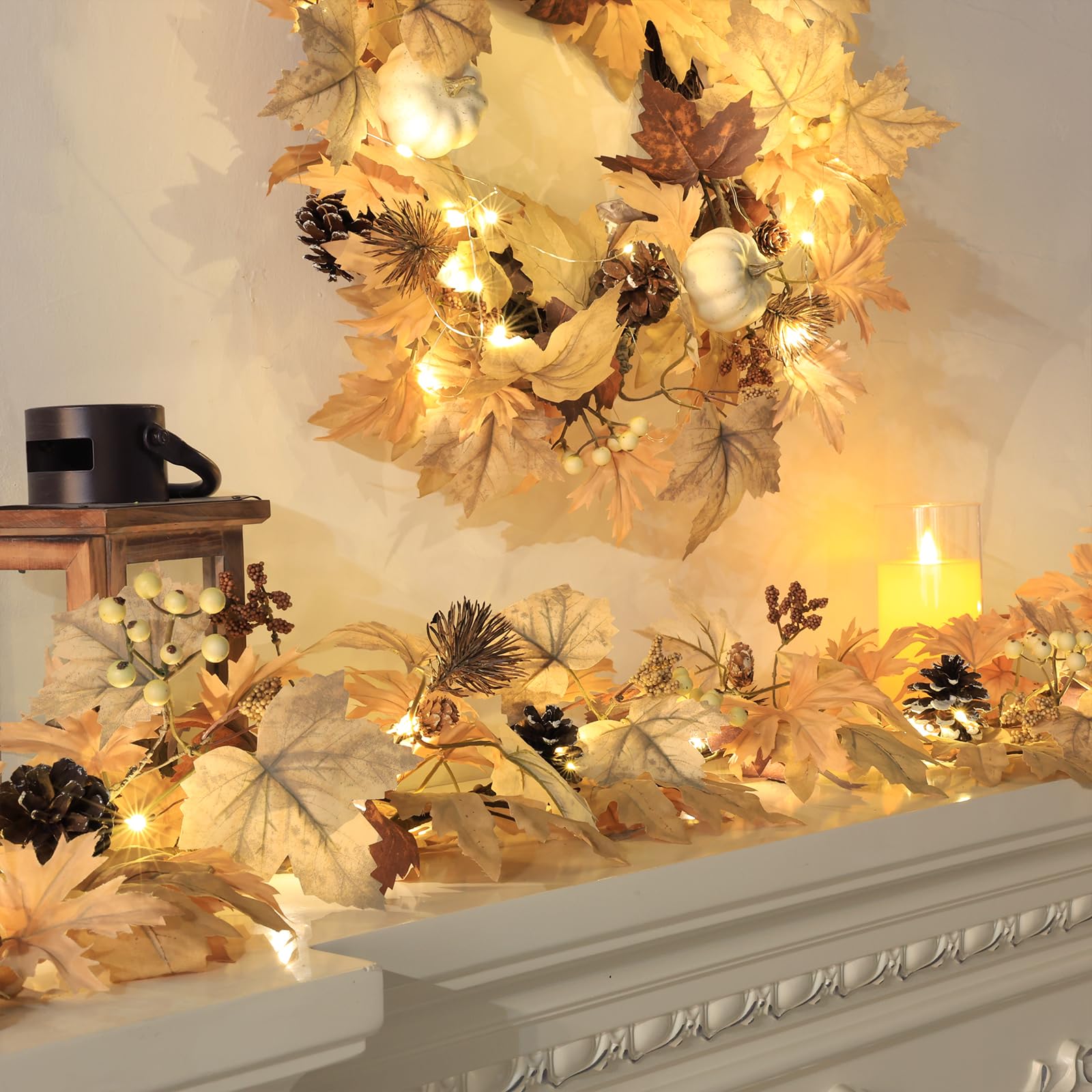 CHEAWRTZ prelit LEDs glowing through leaves for cozy ambiance