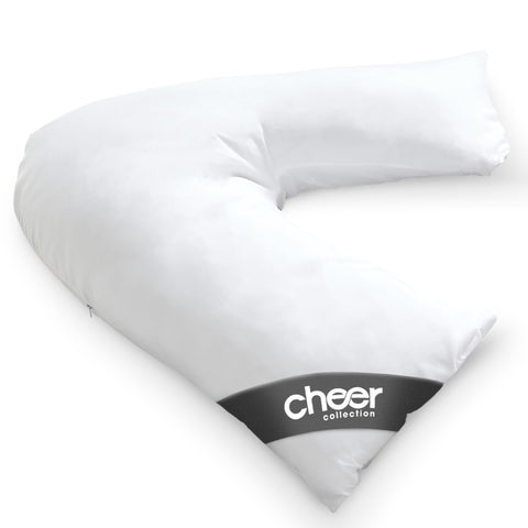 Cheer Collection front view of oversized V-shaped pillow showing full-body support benefit