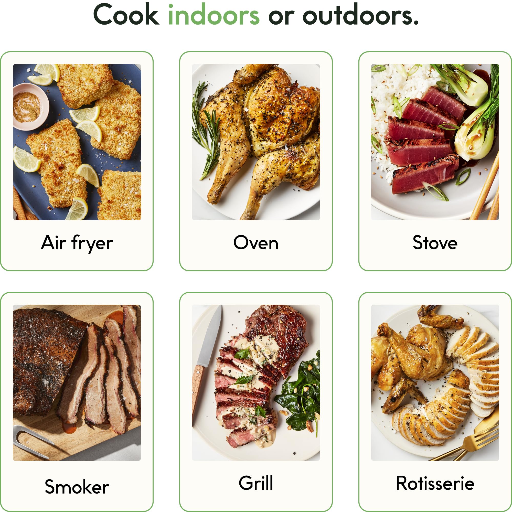 CHEF iQ app screen with presets for faster setup and consistent results
