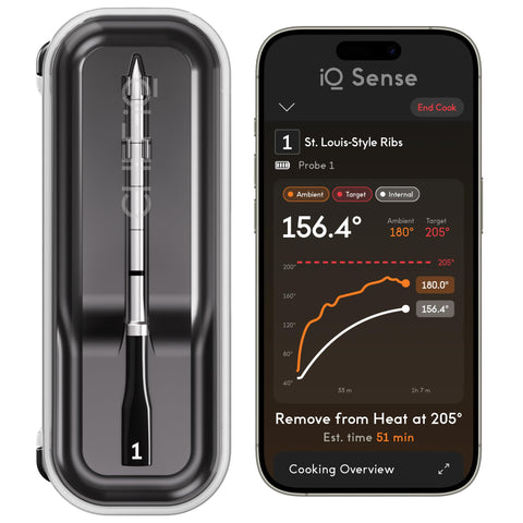 CHEF iQ front view of hub and probe showing reliable remote monitoring benefit