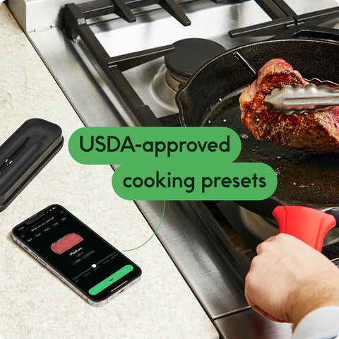 CHEF iQ product label and specs indicating safe high-heat performance