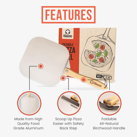 Chef Pomodoro closeup razor-thin edge glides under dough for clean release