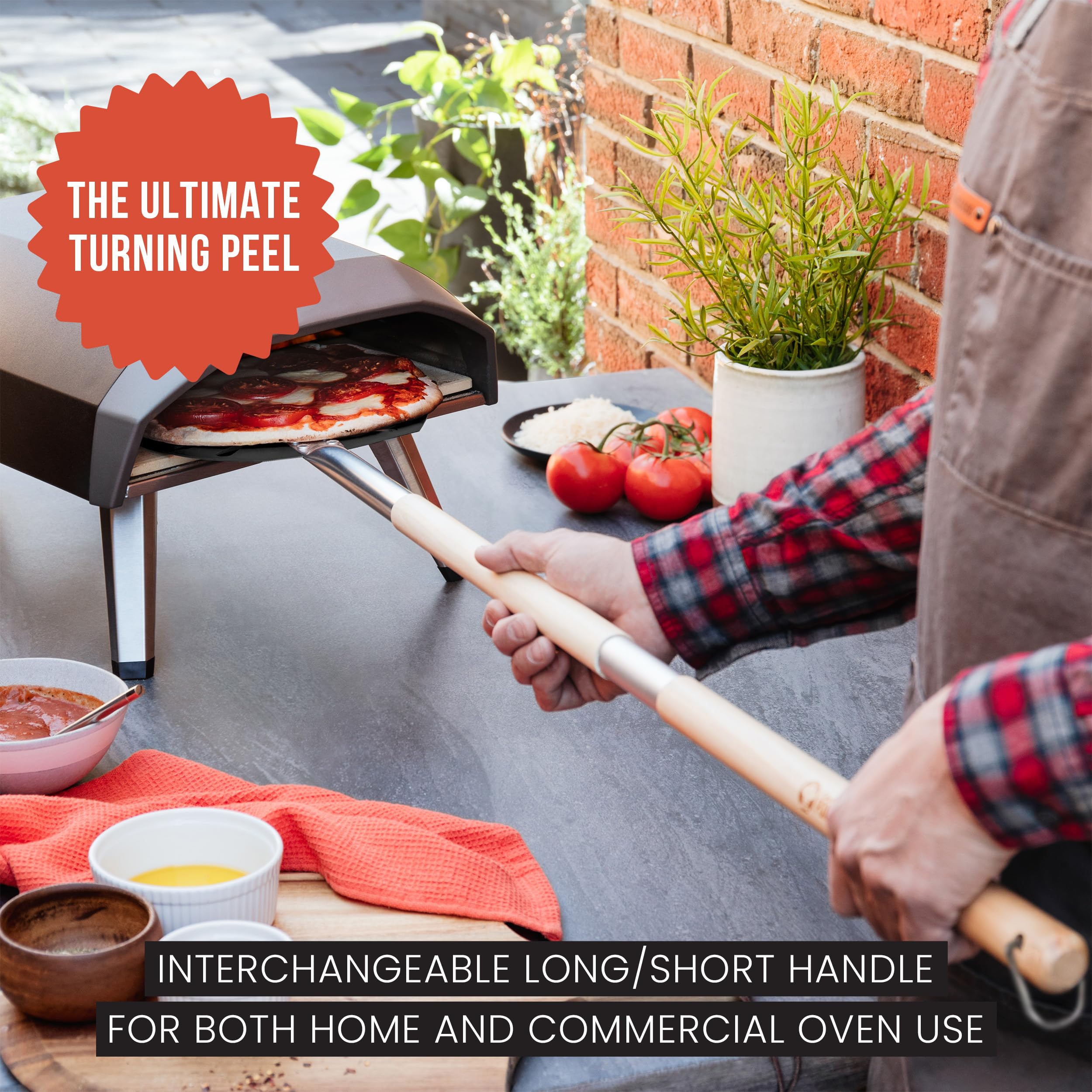 Chef Pomodoro disassembled handle for compact storage and easy transport