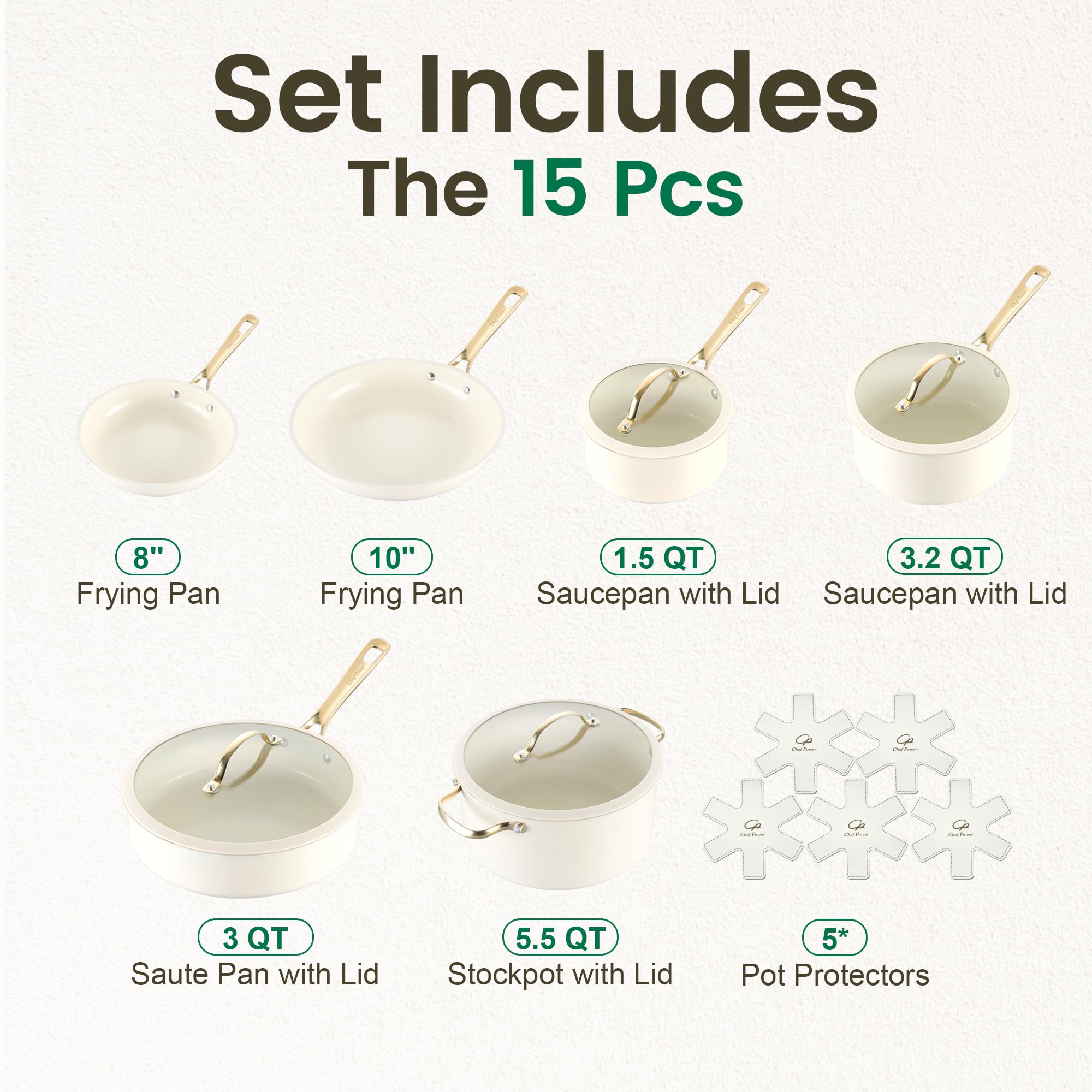 Close-up of Chef Power ceramic nonstick coating texture highlighting smooth, toxin-free surface for easier cooking and cleanup