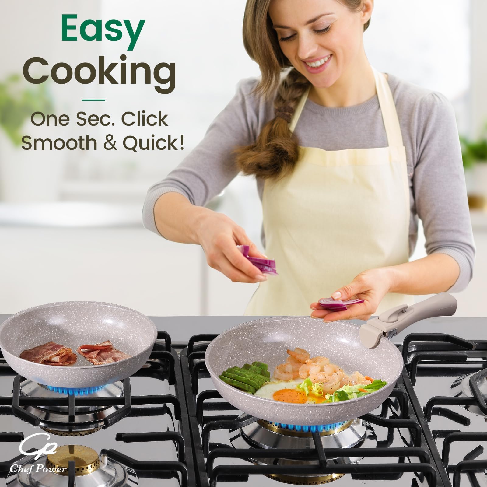 Chef Power entire 19-piece set laid out for versatile meal preparation