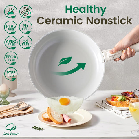Chef Power silicone lids and utensils laid out for organized cooking and gentle surface care