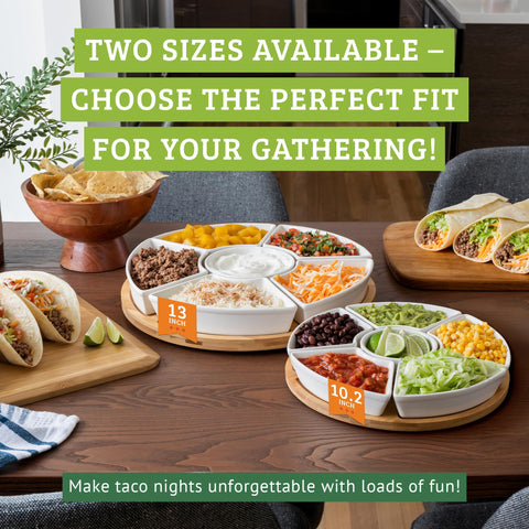 Chef Tacos bowls filled with colorful toppings showing clear organization and variety
