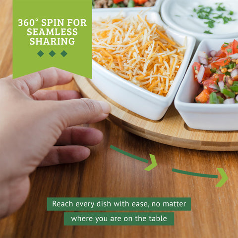 Chef Tacos rotating base detail demonstrating smooth spin and stable tabletop use
