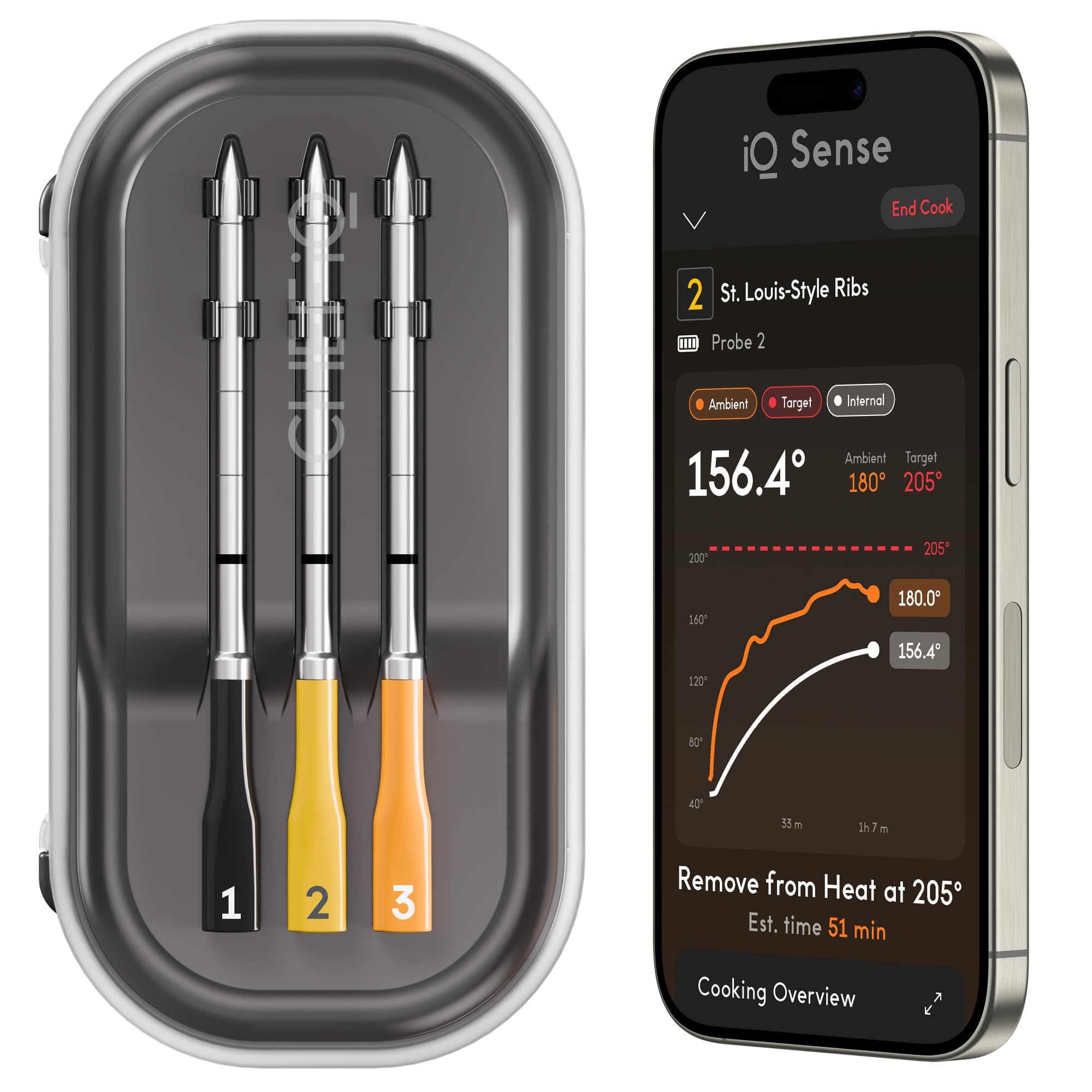 CHEF iQ front hub showing controls and speaker for audible alerts and remote monitoring