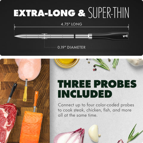 CHEF iQ probes in dishwasher demonstrating waterproof construction for simple cleaning