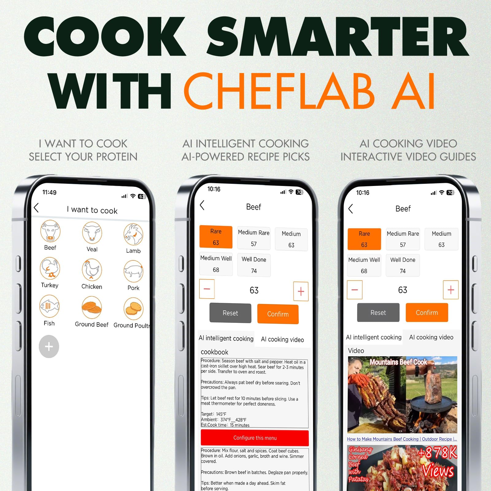 ChefLab size comparison next to smartphone illustrating compact portability