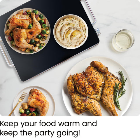 Chefman close-up of adjustable temperature dial for precise warming control