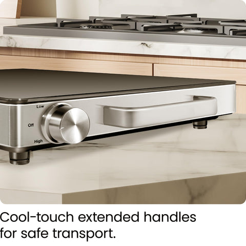 Chefman warming tray with casserole dish demonstrating cookware compatibility