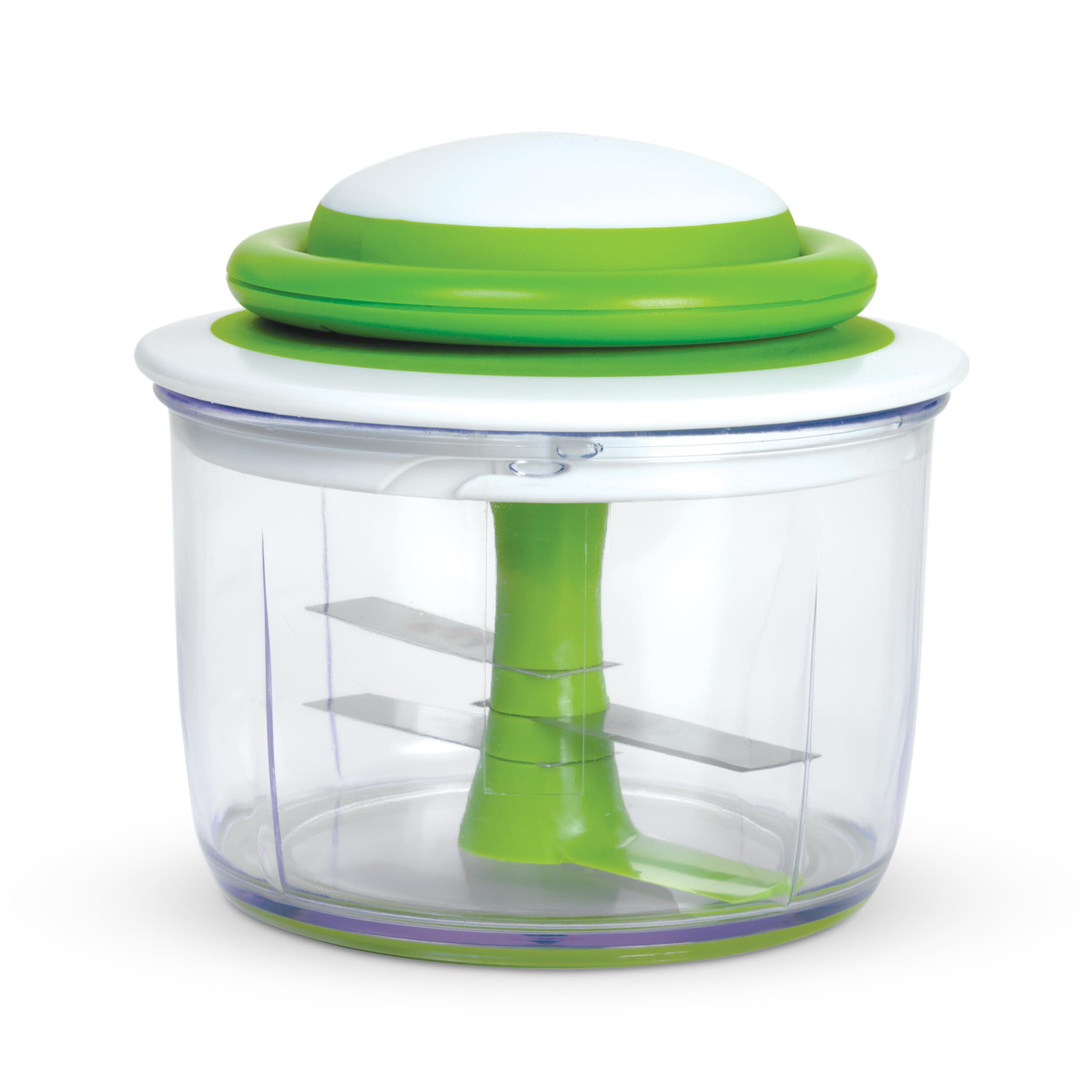 Chef'n VeggiChop front view showing compact pull-cord design for easy chopping