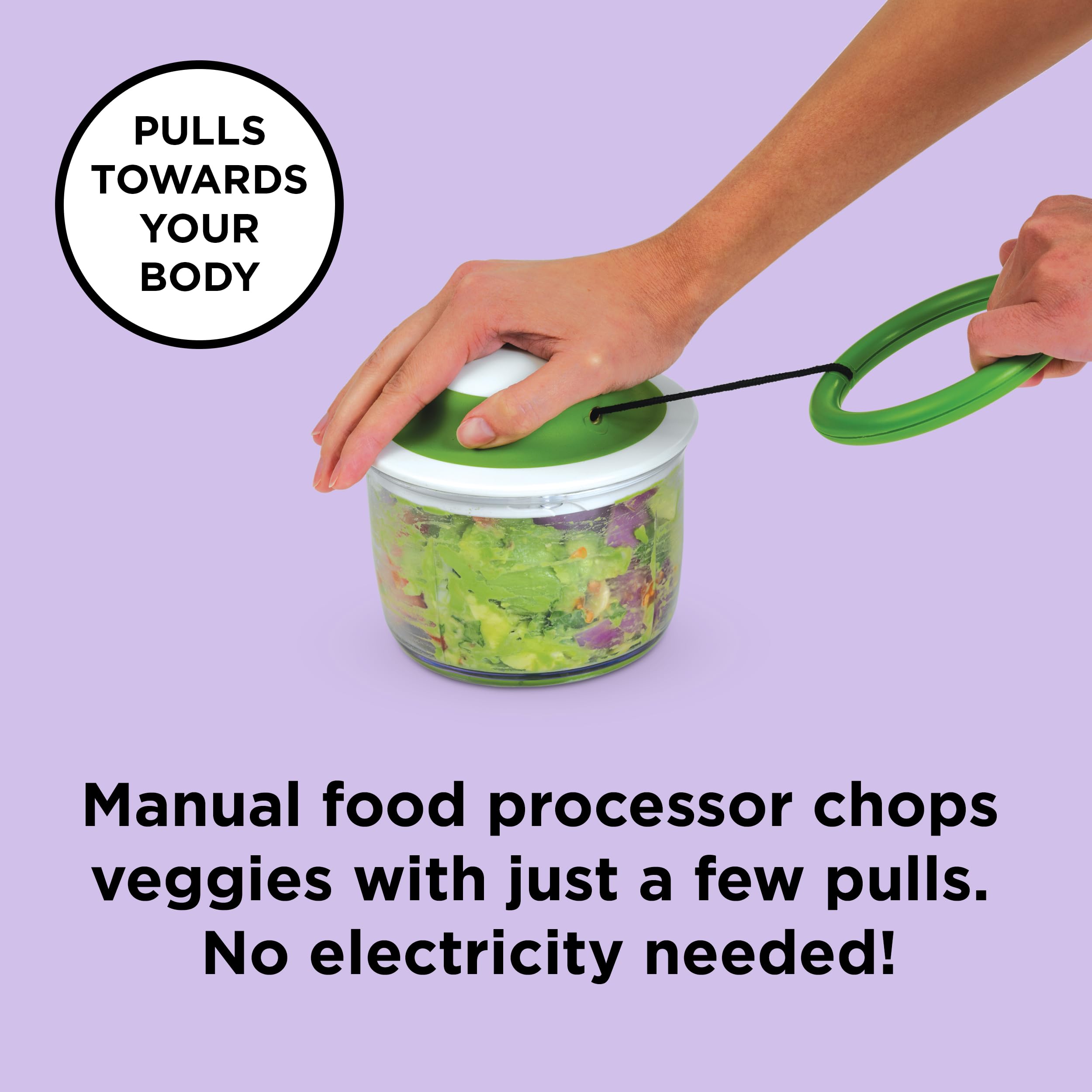 Chef'n VeggiChop sealed with storage lid illustrating fridge-ready convenience
