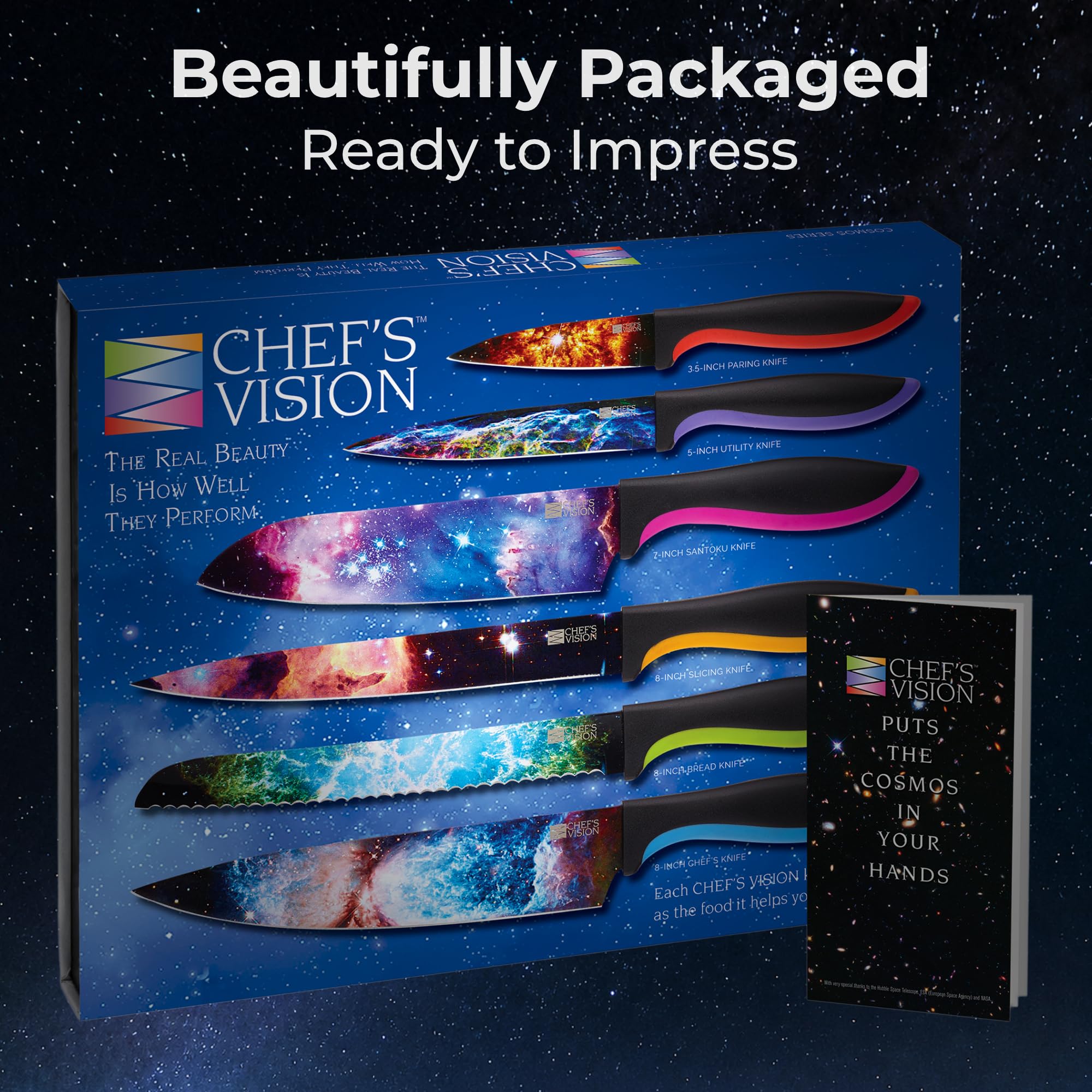 CHEF'S VISION gift packaging displayed in lifestyle setting, attractive present idea