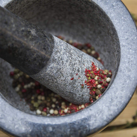 ChefSofi mortar stored on kitchen shelf showing compact storage and durability