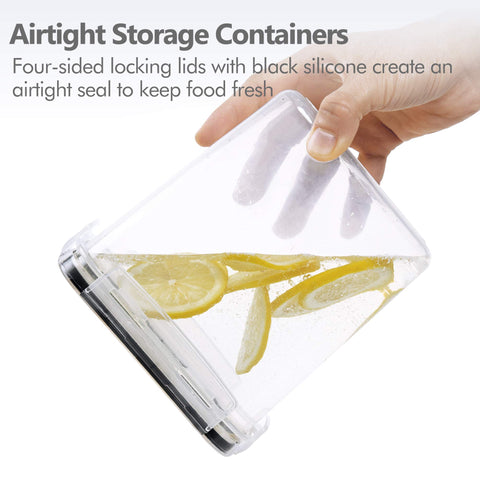 CHEFSTORY stacked containers in pantry, demonstrates space-saving efficiency