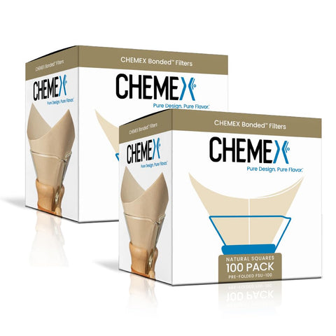 Chemex front packaging showing bonded filters and pack count for fresh brewing