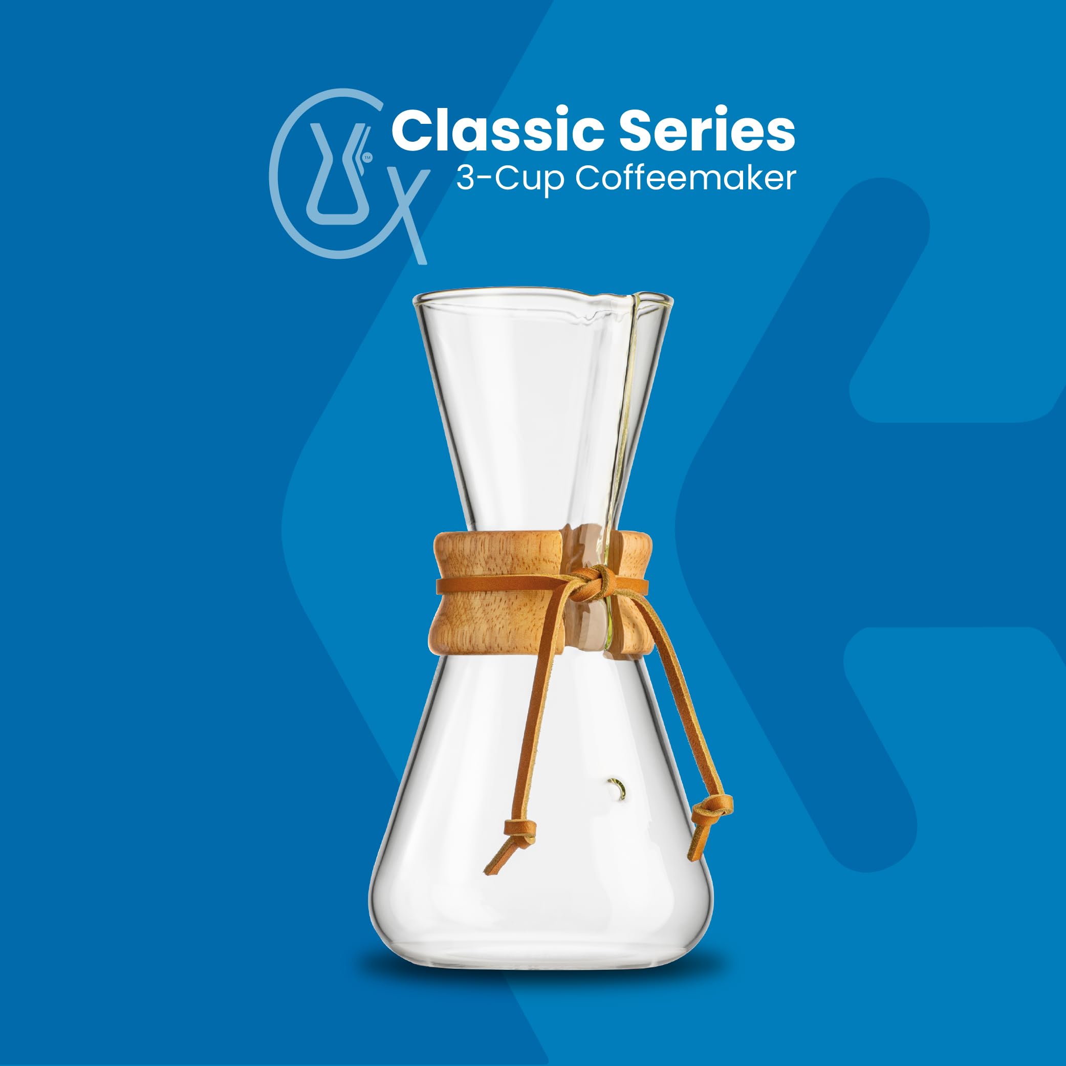 Close-up of Chemex borosilicate glass texture highlighting durability and flavor neutrality