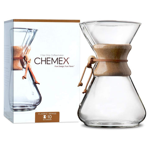 Chemex close-up of borosilicate glass highlighting purity and durability