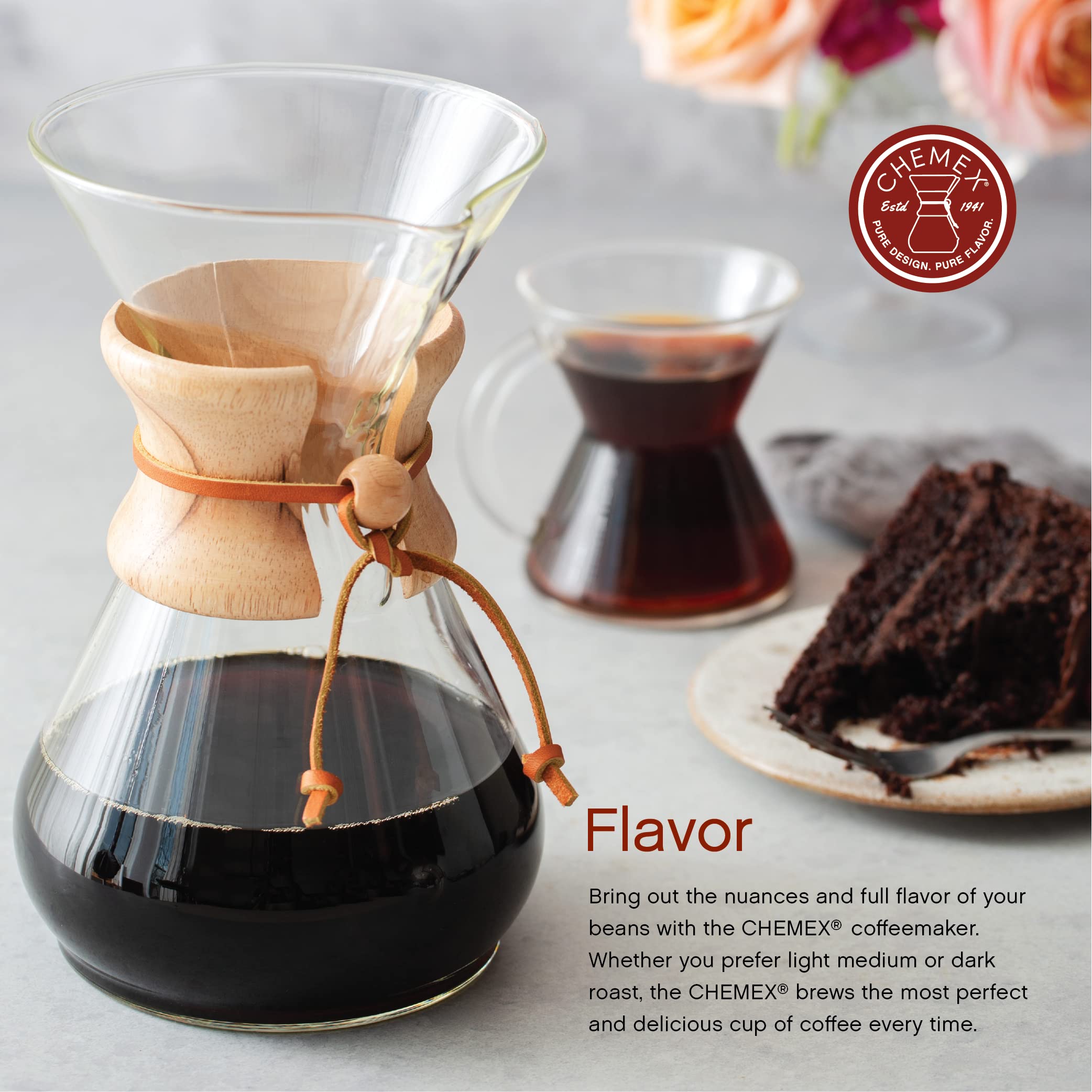 Chemex with filter and fresh grounds ready to brew delivering consistent extraction