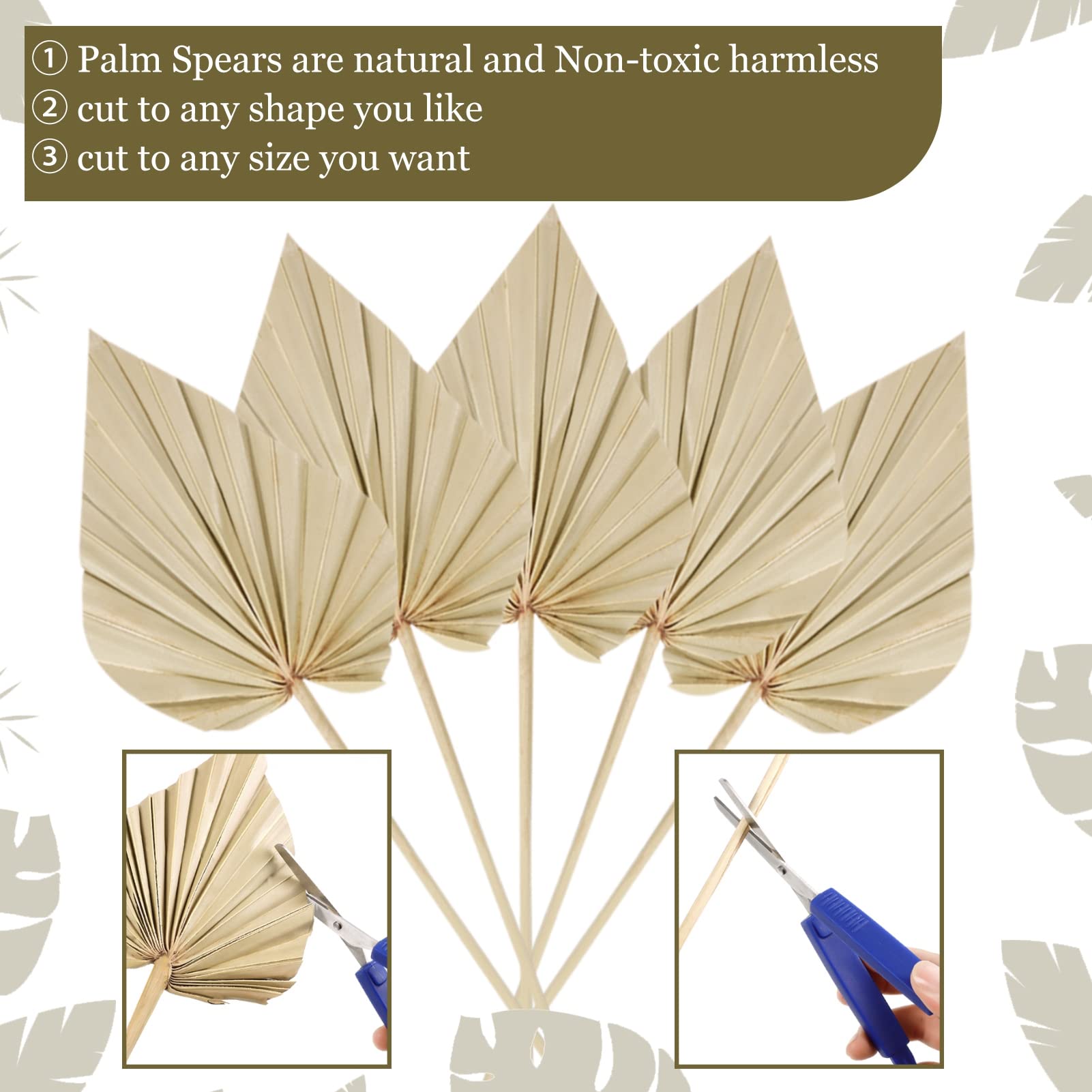 Chenkaiyang palm spears in vase adding height and rustic warmth